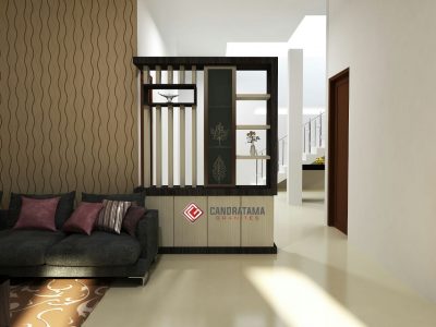 ruang tamu partisi pembatas sekat ruangan simple