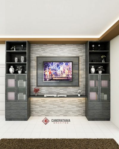 backdrop rak meja tv